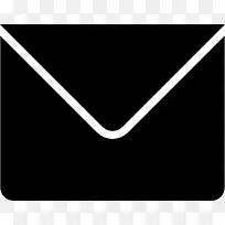 新的电子邮件回黑色信封符号界面图标