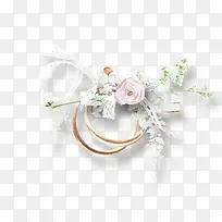 婚礼用白色花卉装饰图