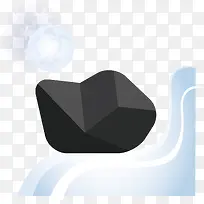 黑色岩石雪花石头元素