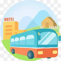 公交车与酒店