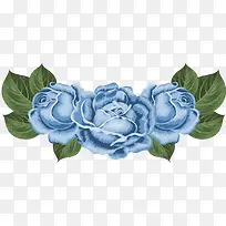 蓝色玫瑰装饰背景