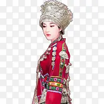 苗族少女手绘