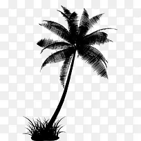 椰子树的剪影矢量素材