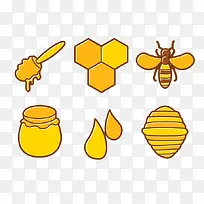 卡通蜜蜂和蜂蜜