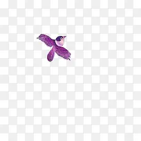 紫色小鸟飞翔展翅动作矢量背景素材