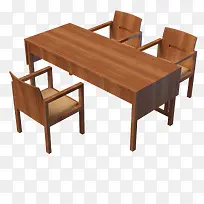 一组棕色组合会议桌子