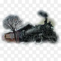 冬天的蒸汽机火车