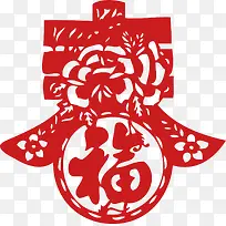 新年素材艺术字春花朵福字