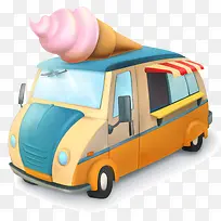冰淇淋车电动车卡通矢量素材