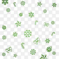 绿色圣诞节漂浮雪花