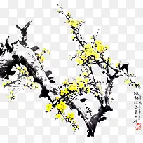黄色梅花中国风素材