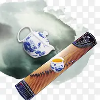 古琴茶壶