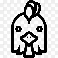 公鸡头正面与嵴轮廓图标