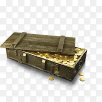 创意金币效果木箱造型
