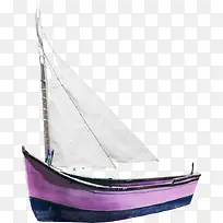 紫色帆船白色扬帆