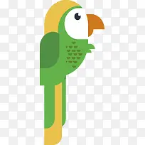 绿色扁平化鹦鹉