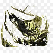 矢量绿色森林插画