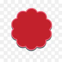 红色简约花朵形状边框