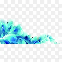 创意元素花朵蓝色光效合成