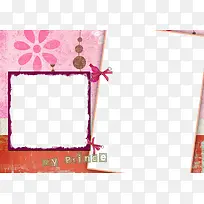 紫色边框照片相册模板元素