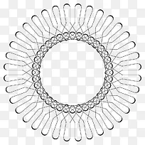png线条圆形花儿图案