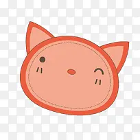 红色手绘圆角小猫元素