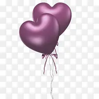 紫色爱心气球素材免抠