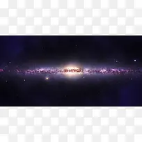 宇宙中的紫色星云海报背景