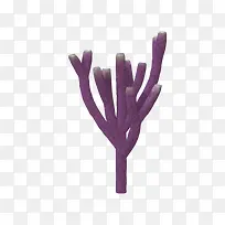 紫色卡通树枝枝干
