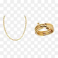 金色项链和戒指