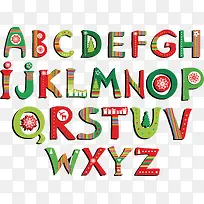 数字字母 糖果色 卡通字 圣诞