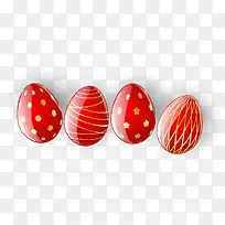 红色复活节彩蛋矢量图