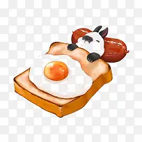 面包煎蛋早餐