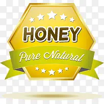玻璃质感蜂蜜标签矢量素材