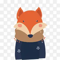 圣诞节卡通手绘狐狸