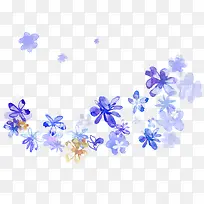 绘画紫色水印花卉贺卡