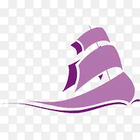 紫色船素材图