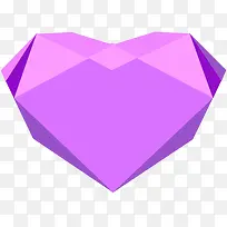 紫色立体设计爱心