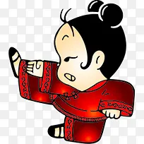 手绘踢腿造型女宝