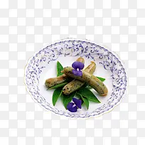 蓝色瓷碗里的海苔香肠免扣素材