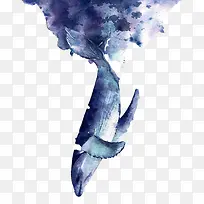 鲸鱼倒立创意绘画素材图片