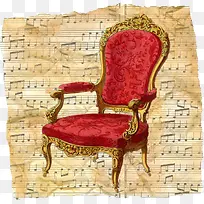 乐谱上的欧式椅子