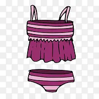 矢量紫色泳衣素材