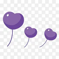 紫色心形气球图片