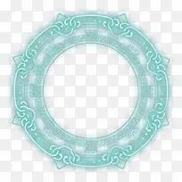 绿色花纹圆环装饰图案