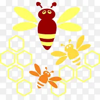 卡通蜂窝蜜蜂