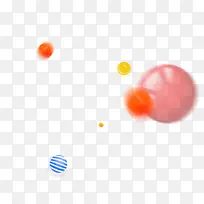 漂浮的彩色装饰圆球