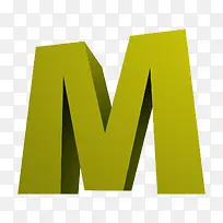 3D英语字母M