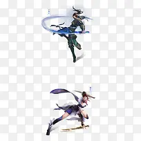 游戏人物角色剑光效特效矢量图片