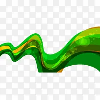 矢量手绘动感绿色曲线